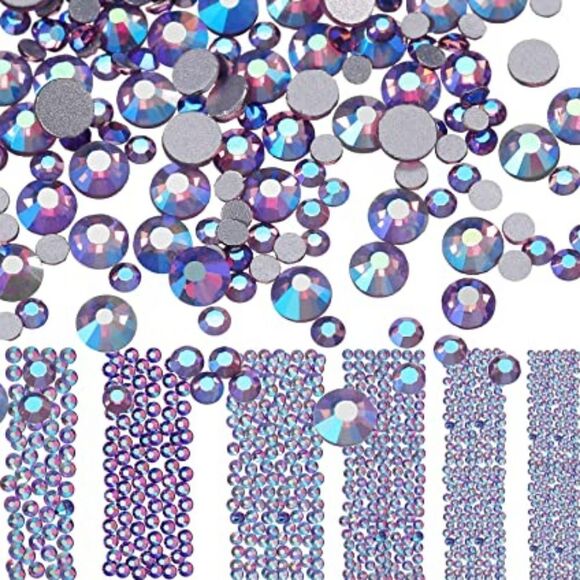 Multi-Size Clear Aroura Borealis Rhinestones - Picture 4 of 9